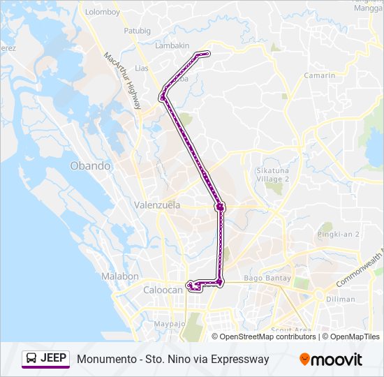 JEEP Bus Line Map