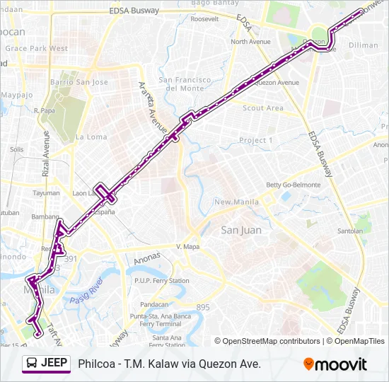 JEEP Bus Line Map
