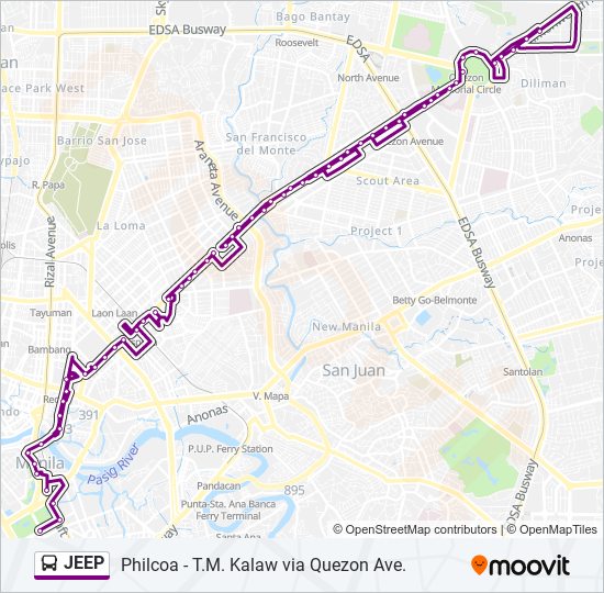 JEEP Bus Line Map