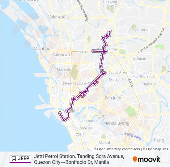 JEEP Bus Line Map