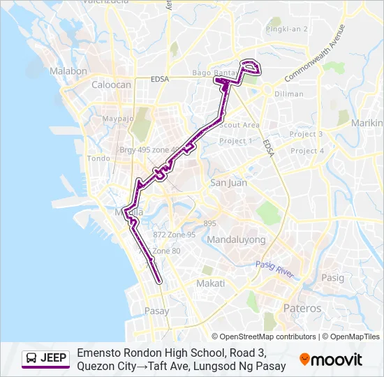 JEEP Bus Line Map