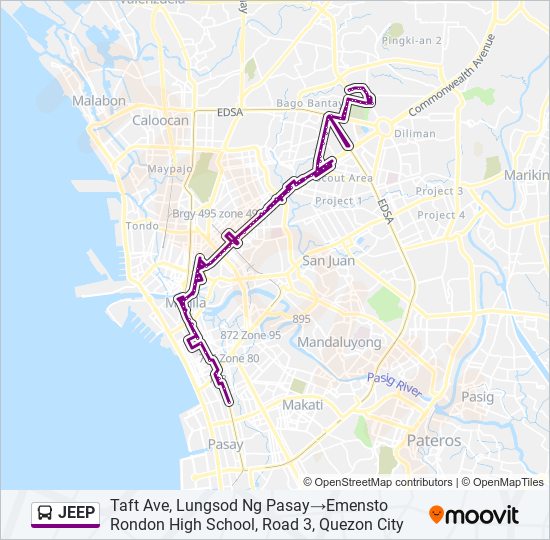 JEEP Bus Line Map