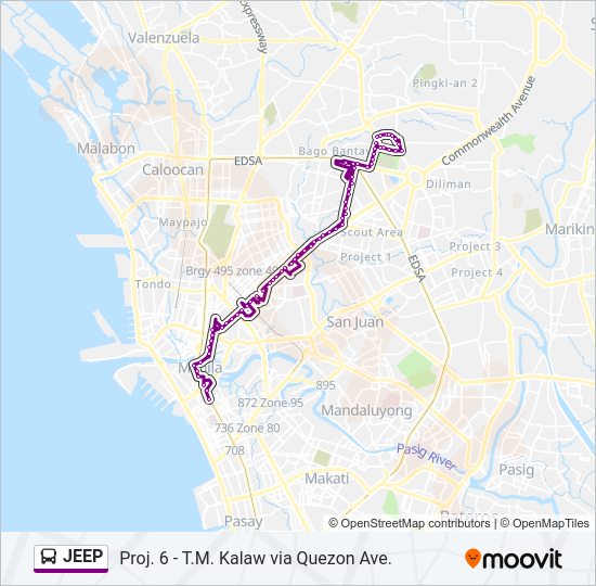 JEEP Bus Line Map