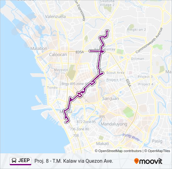 JEEP Bus Line Map