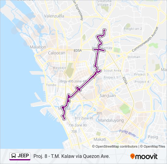 JEEP Bus Line Map