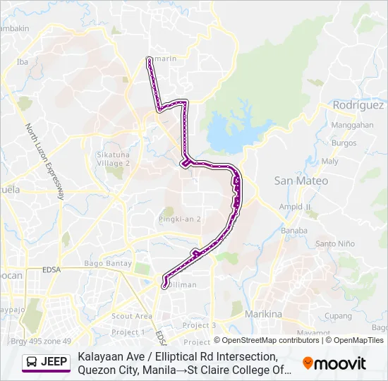 JEEP Bus Line Map