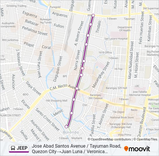 JEEP Bus Line Map