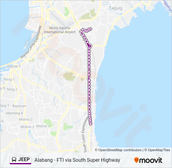 JEEP Bus Line Map