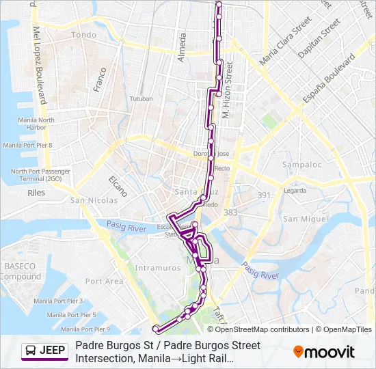 JEEP Bus Line Map
