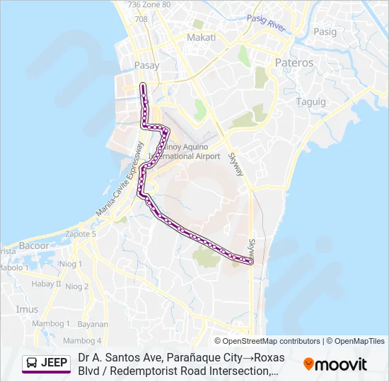 JEEP Bus Line Map