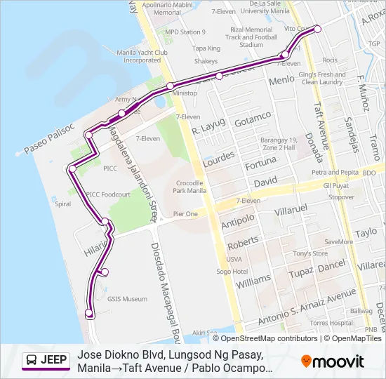 JEEP Bus Line Map