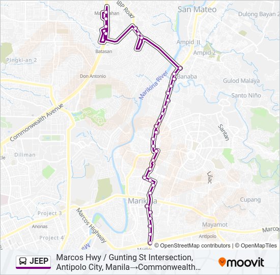 JEEP Bus Line Map