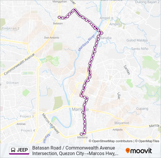 JEEP Bus Line Map