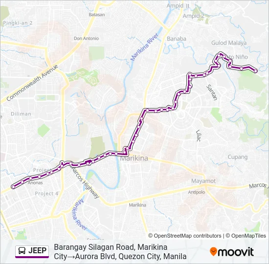 JEEP Bus Line Map