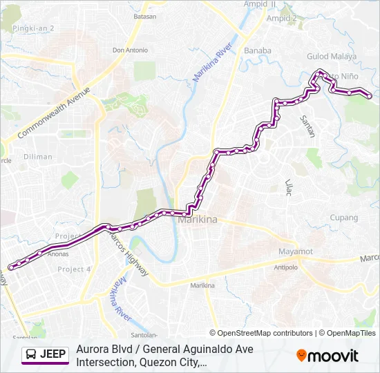 JEEP Bus Line Map