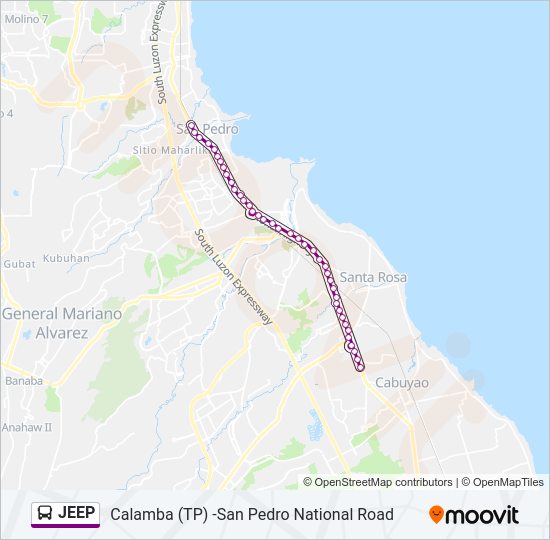 JEEP Bus Line Map