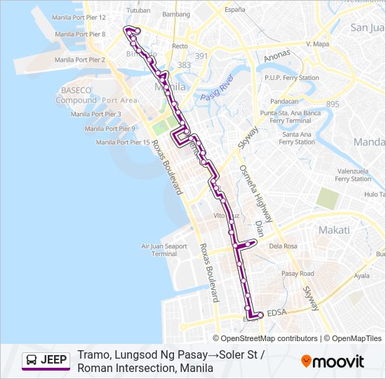 JEEP Bus Line Map