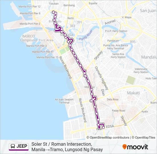 JEEP Bus Line Map