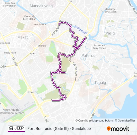 JEEP Bus Line Map