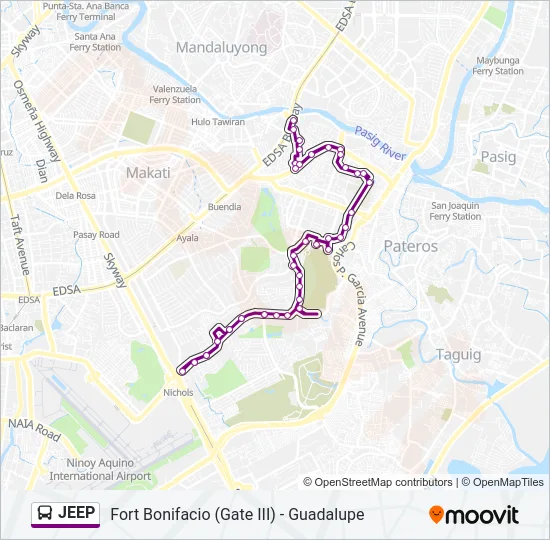 JEEP Bus Line Map