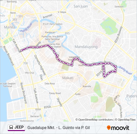 JEEP Bus Line Map