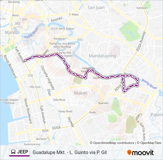 JEEP Bus Line Map