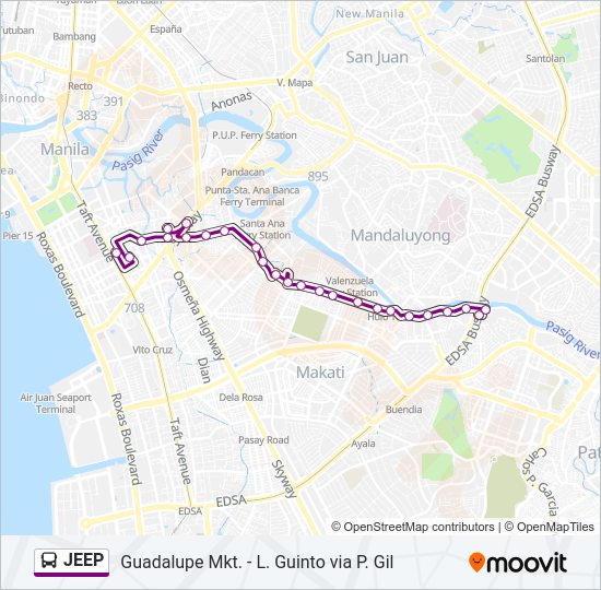 JEEP Bus Line Map