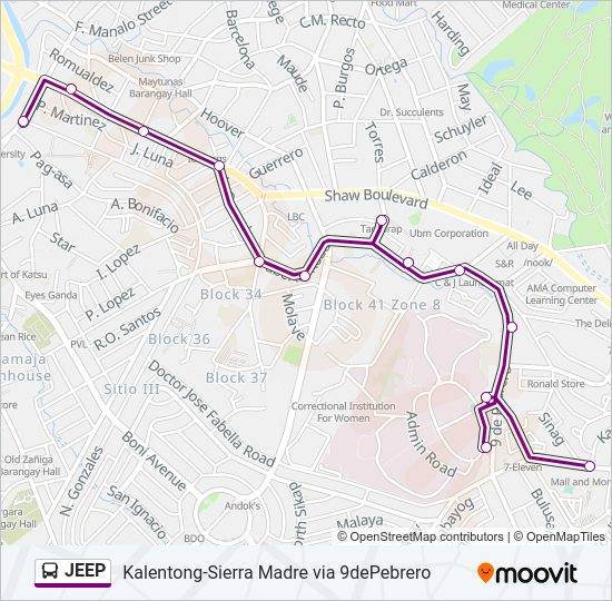 JEEP Bus Line Map