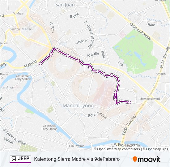 JEEP Bus Line Map