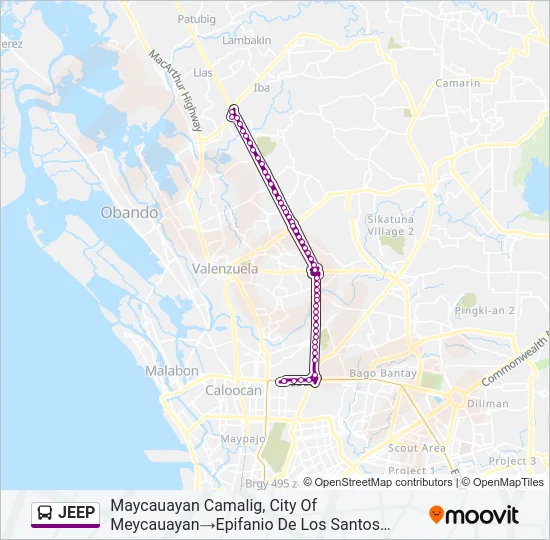 JEEP Bus Line Map