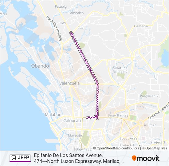 JEEP Bus Line Map