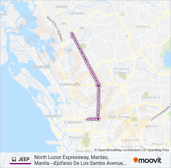 JEEP Bus Line Map