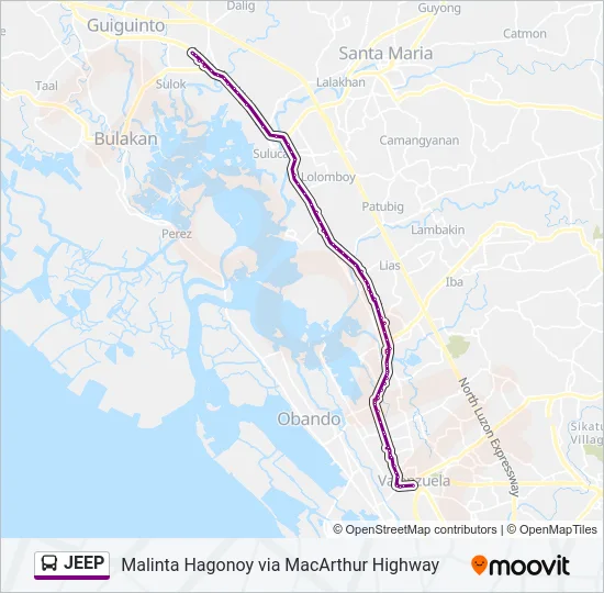 JEEP Bus Line Map