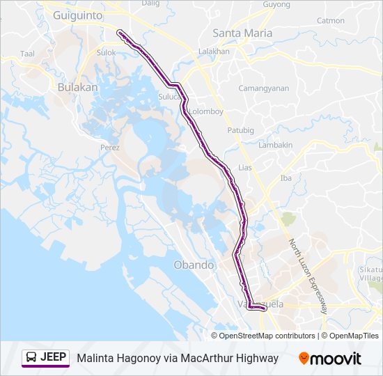 JEEP Bus Line Map