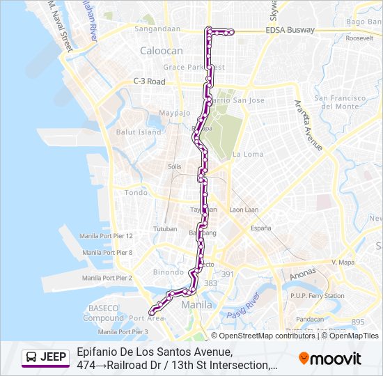 JEEP Bus Line Map