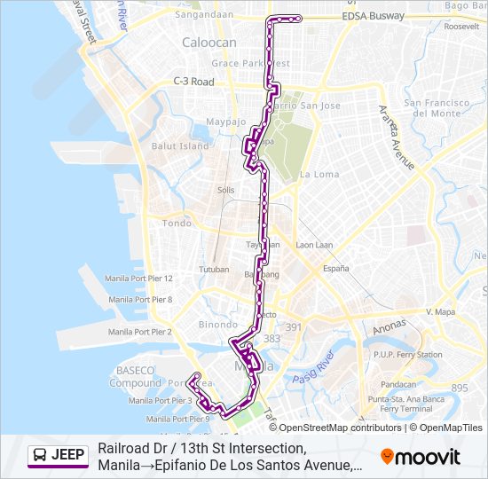 JEEP Bus Line Map