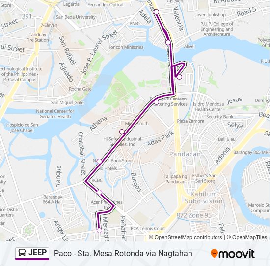 JEEP Bus Line Map