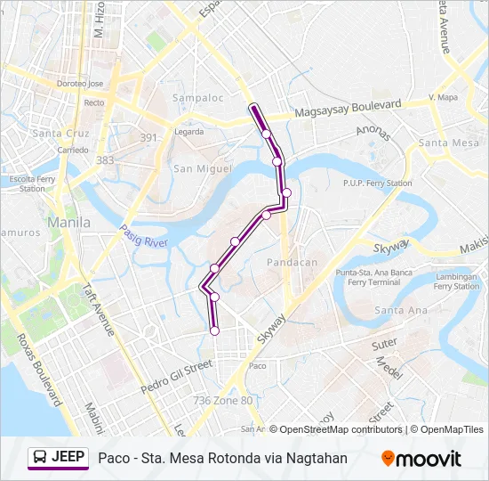 JEEP Bus Line Map