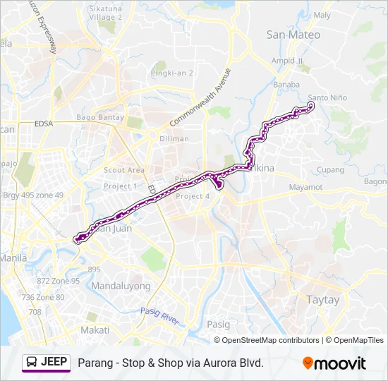 JEEP Bus Line Map