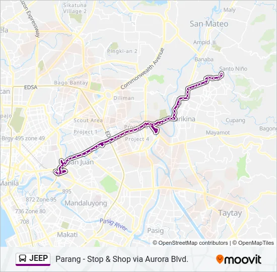 JEEP Bus Line Map
