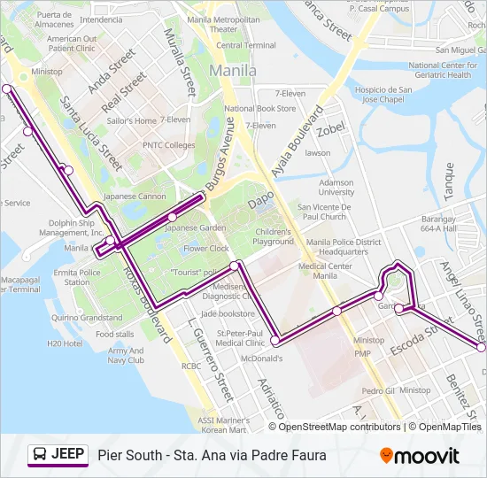 JEEP Bus Line Map