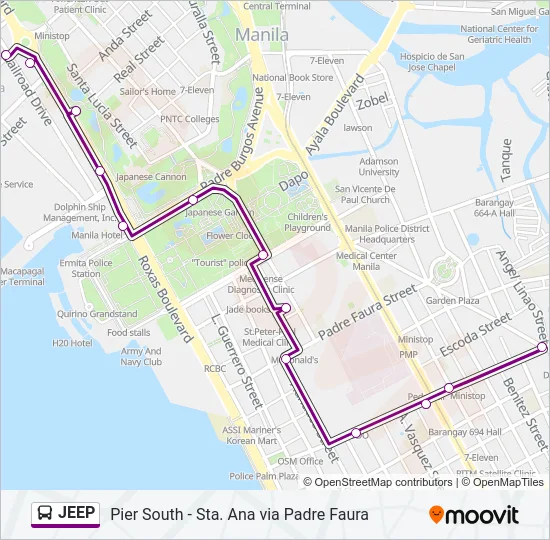 JEEP Bus Line Map