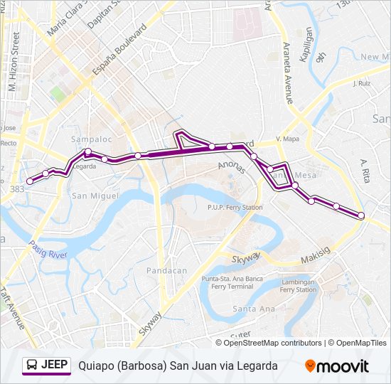 JEEP Bus Line Map