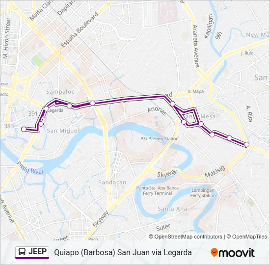 JEEP Bus Line Map