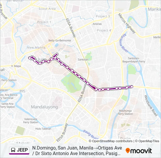 JEEP Bus Line Map