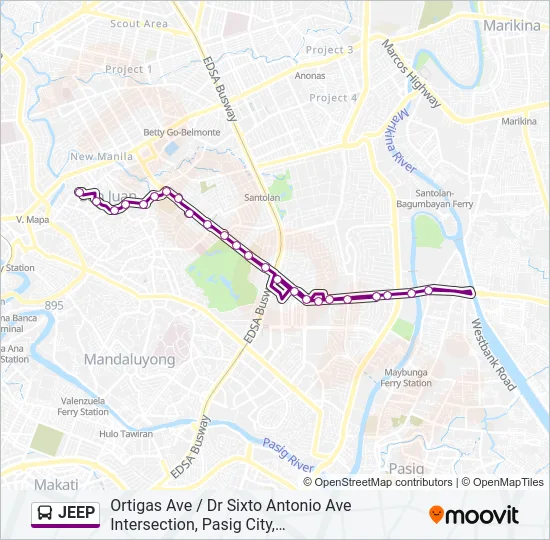 JEEP Bus Line Map