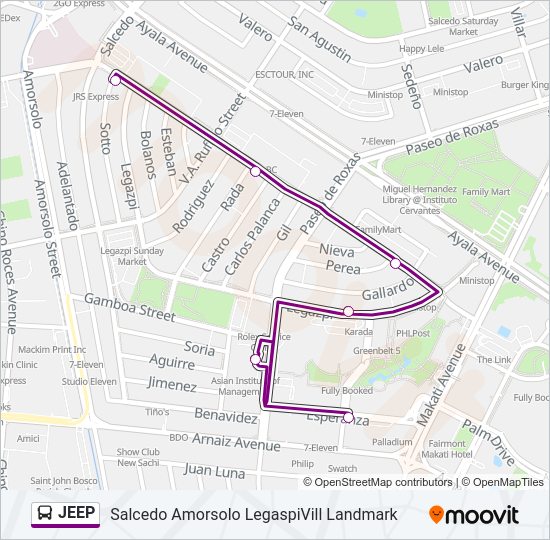 JEEP Bus Line Map