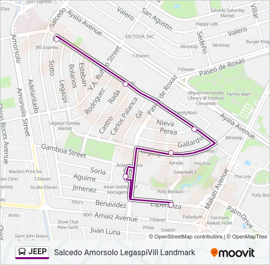 JEEP Bus Line Map