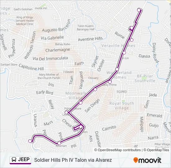 JEEP Bus Line Map