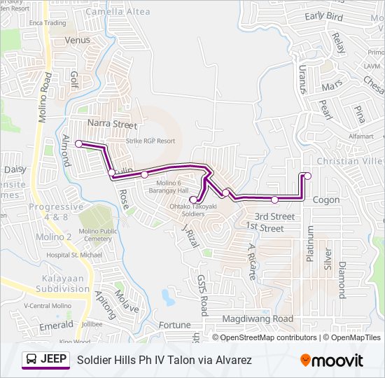 JEEP bus Line Map